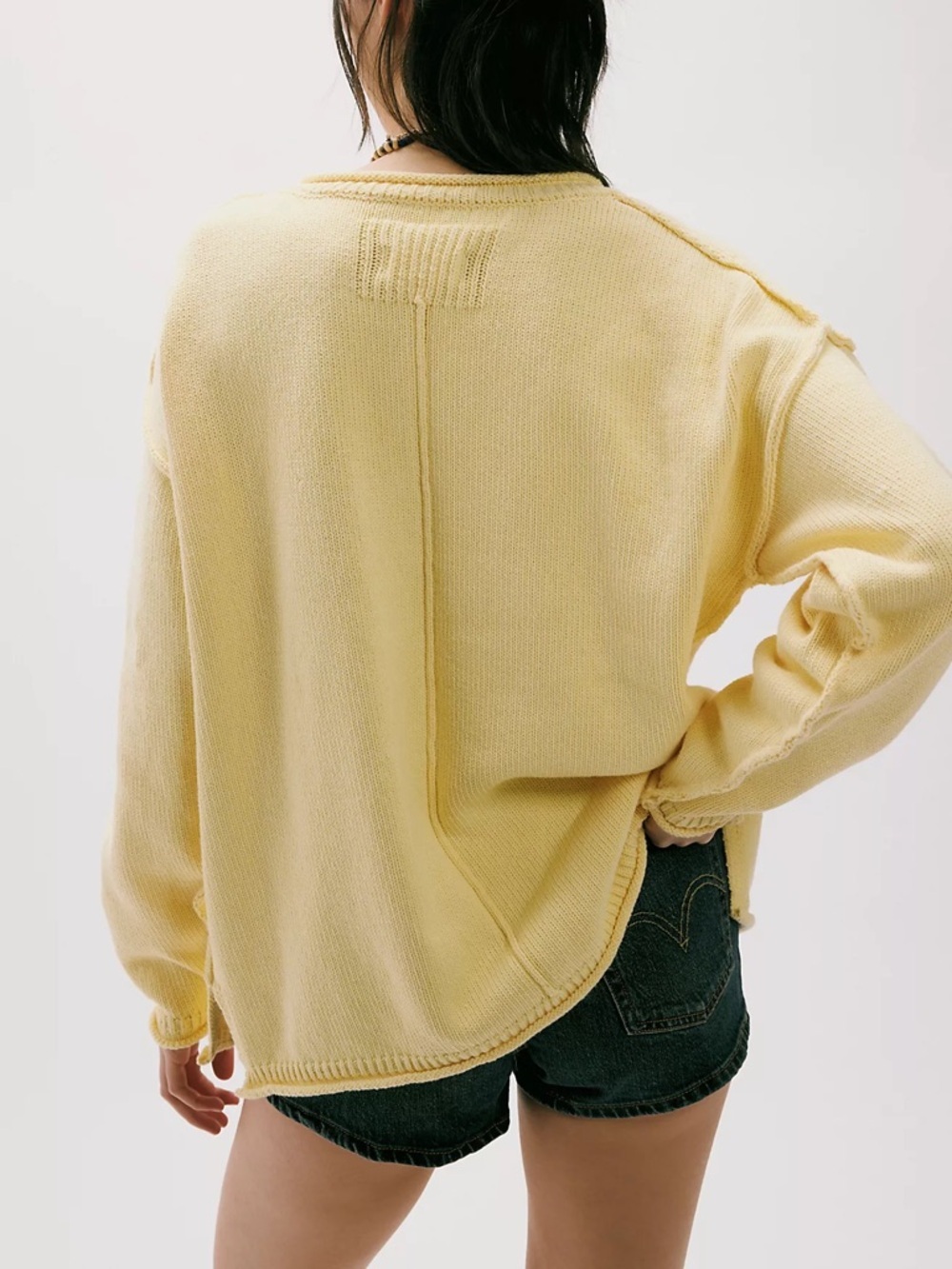 Free People We The Free Ella Roll-Neck Cotton Knit Sweater - Double Butter - NWT - Picture 3 of 6